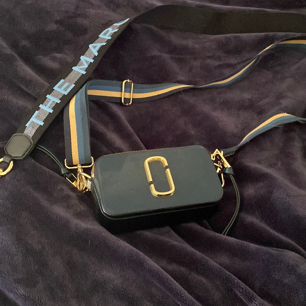 Marc Jacobs camera bag dark teal blue